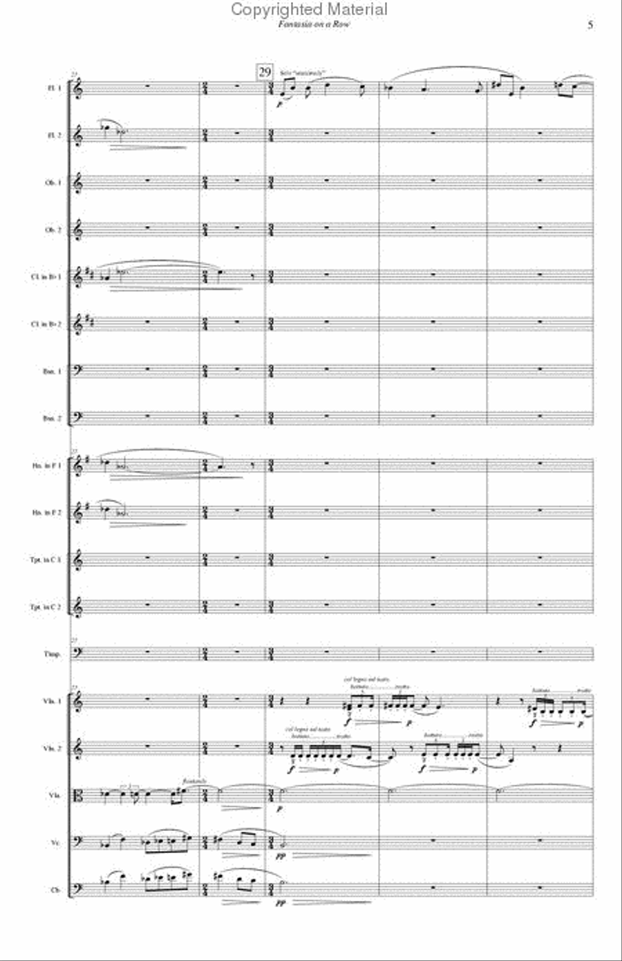 Fantasia on a Row Chamber Orchestra scores gallery preview page 7