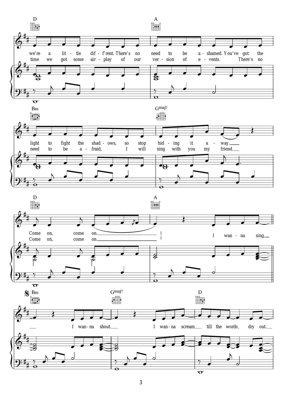 Read All About It, Part III Piano, Vocal, Guitar scores gallery preview page 3