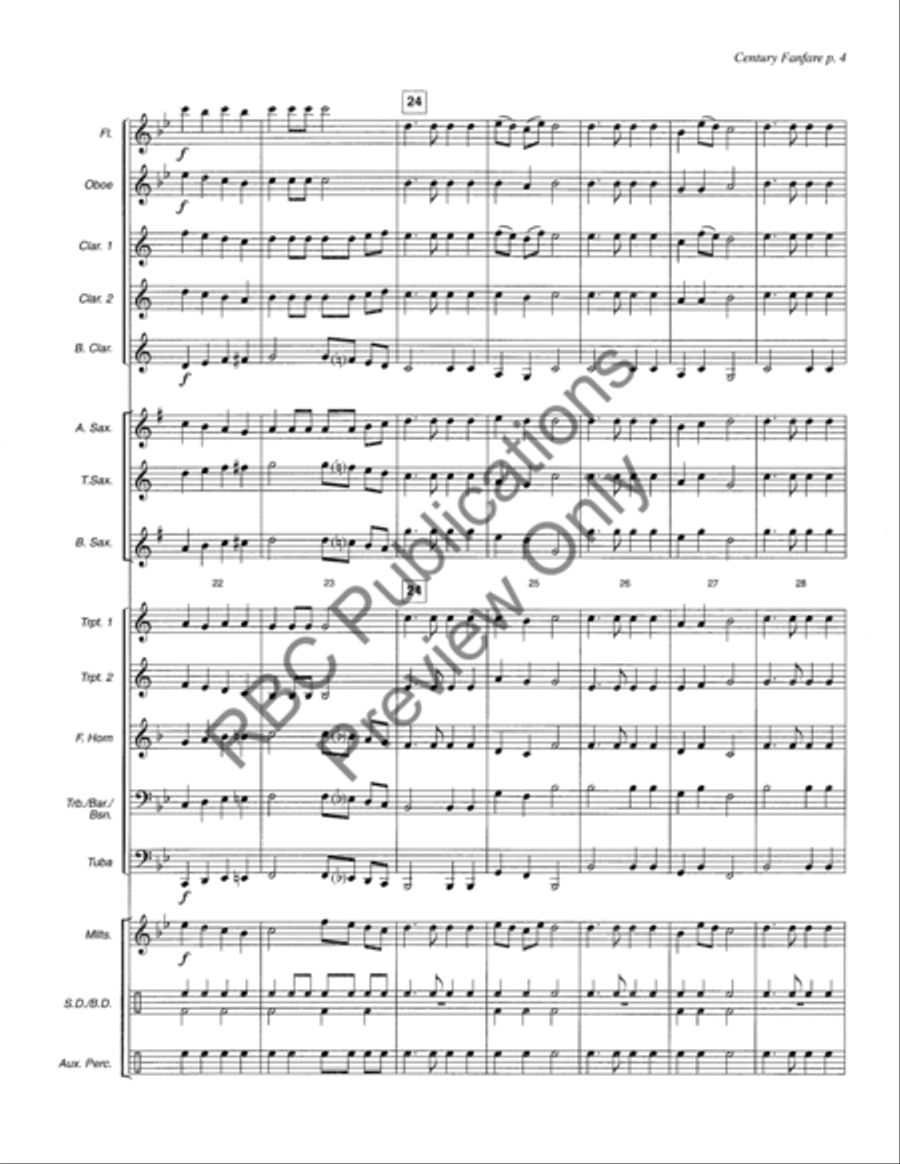 Century Fanfare Century Fanfare Concert Band scores gallery preview page 7