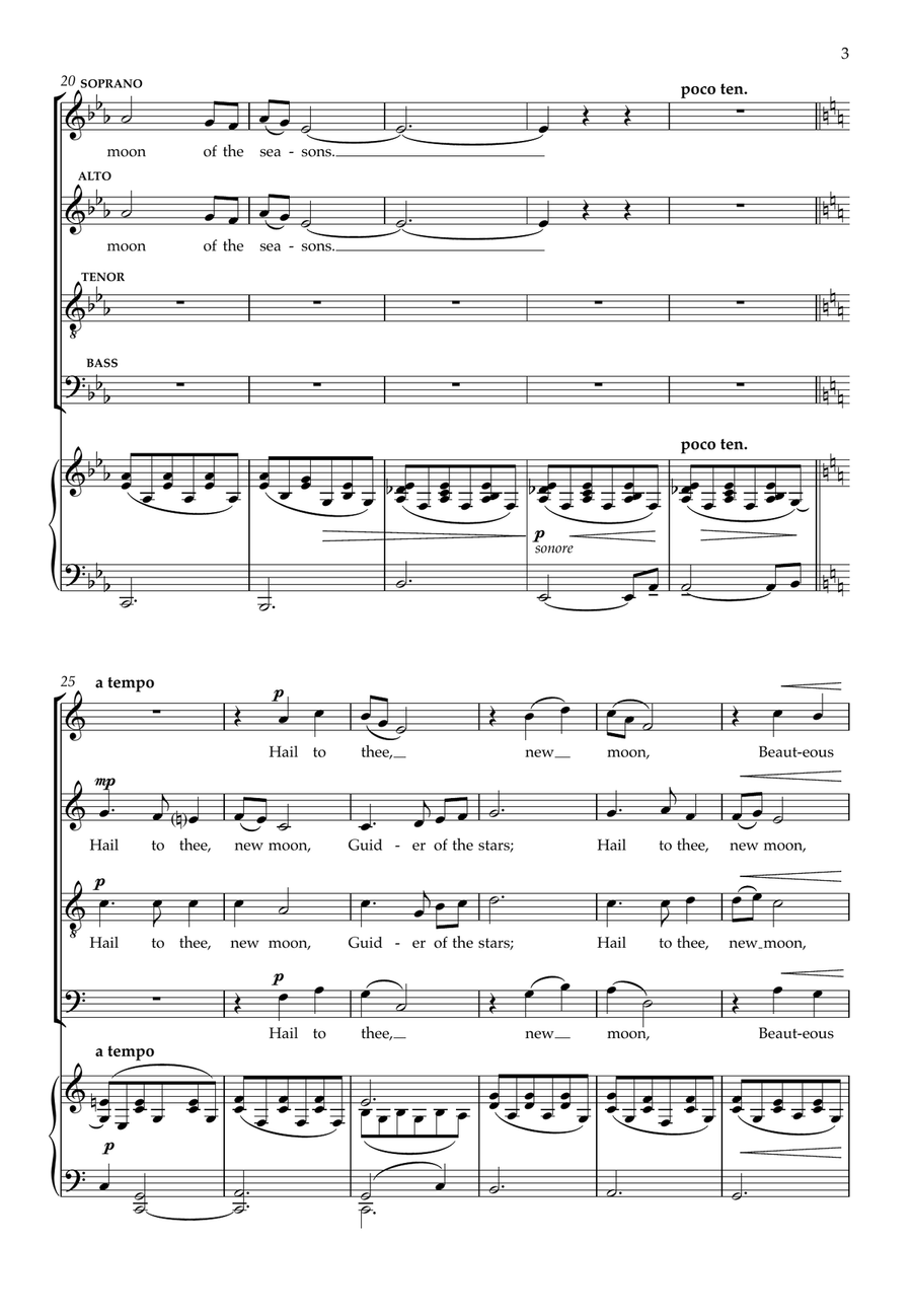 New Moon (SATB and piano) 4-Part scores gallery preview page 3