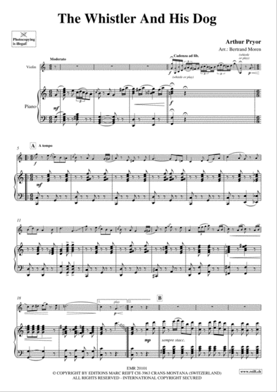 The Whistler And His Dog Violin Solo scores gallery preview page 3