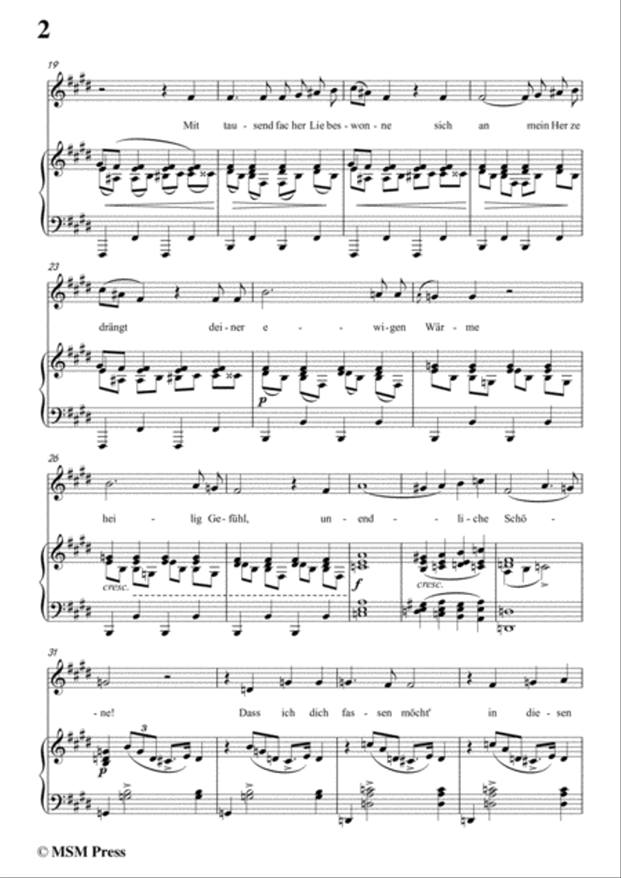 Schubert-Ganymed,Op.19 No.3,in E Major,for Voice&Piano Voice scores gallery preview page 4