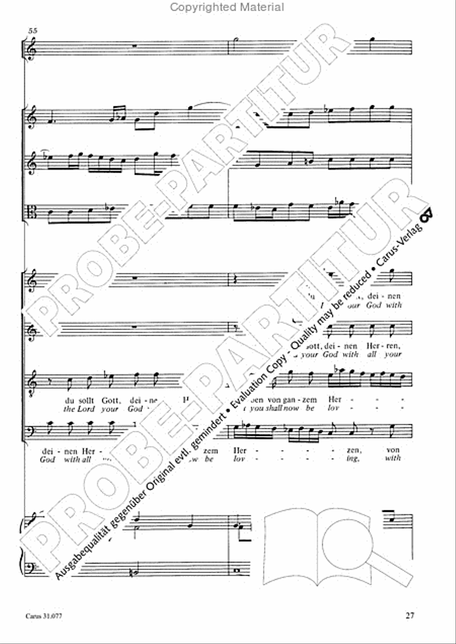 The Lord your God you shall now be loving (Du sollt Gott, deinen Herren, lieben) 4-Part scores gallery preview page 28