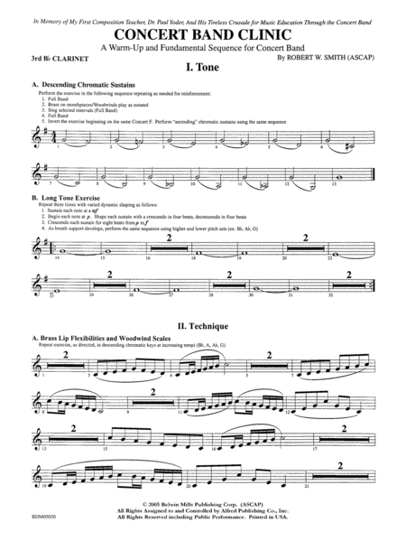Concert Band Clinic (A Warm-Up and Fundamental Sequence for Concert Band): 3rd B-flat Clarinet