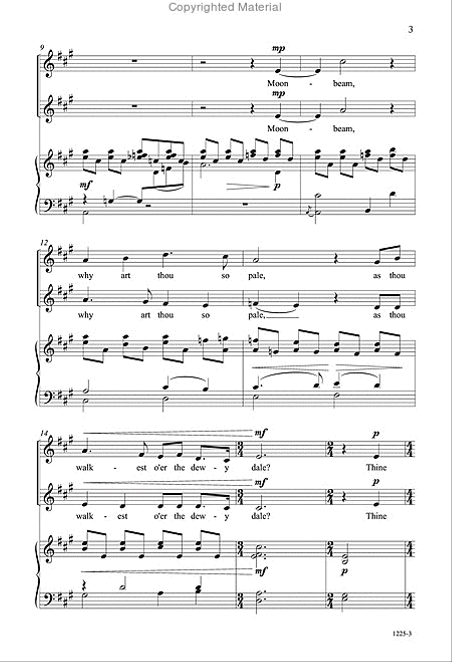 To the Moonbeam - SA Octavo TB scores gallery preview page 3