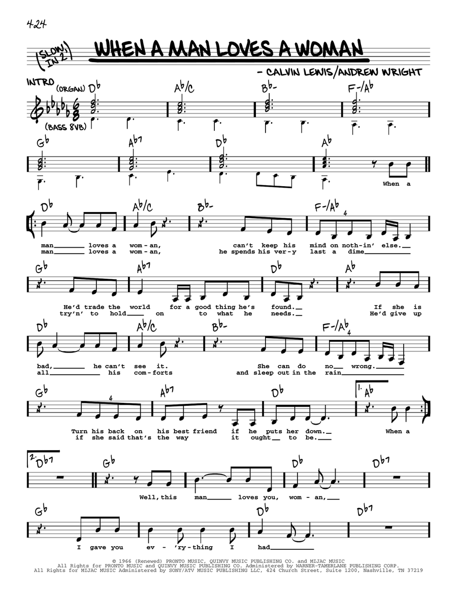 When A Man Loves A Woman Voice scores gallery preview page 1
