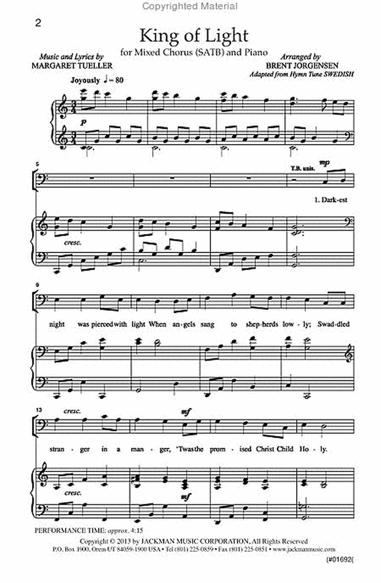 King of Light - SATB image number null