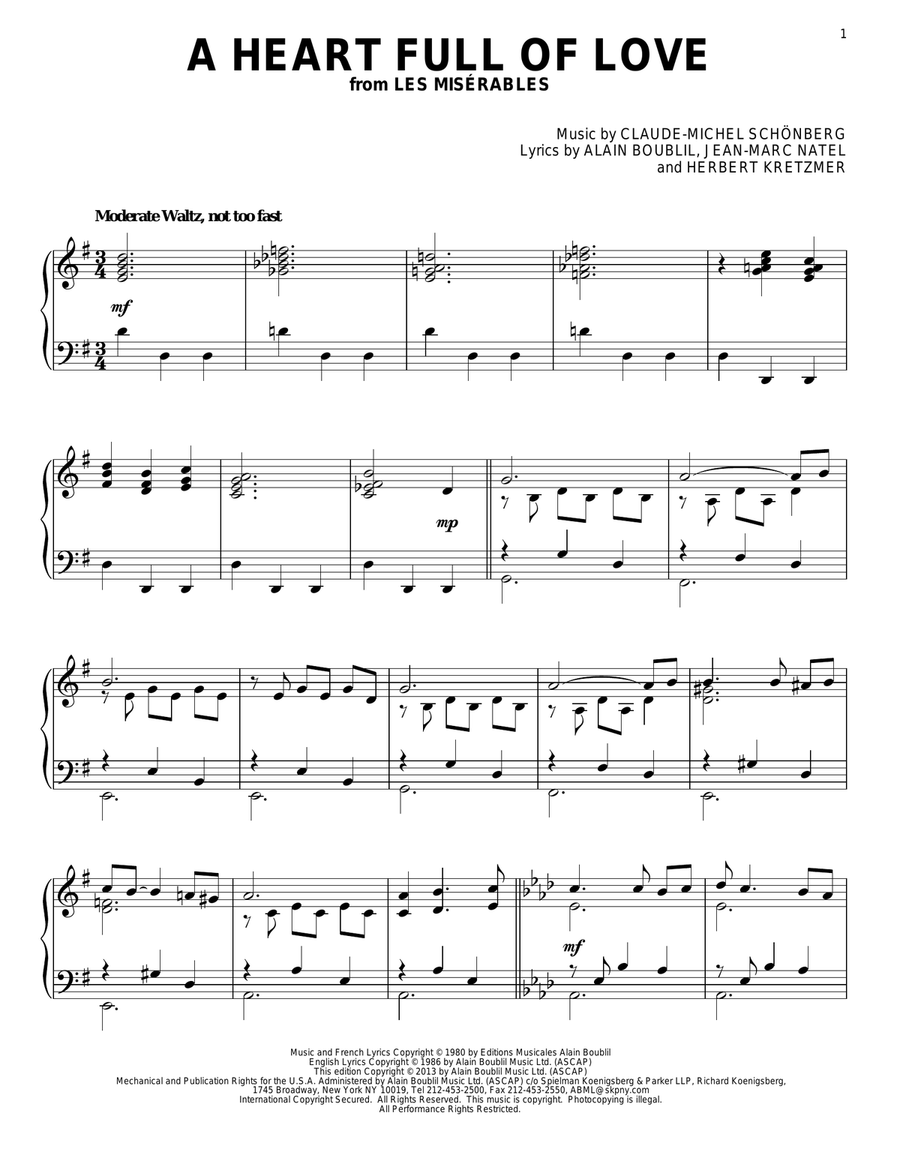 A Heart Full Of Love Piano Solo scores gallery preview page 1