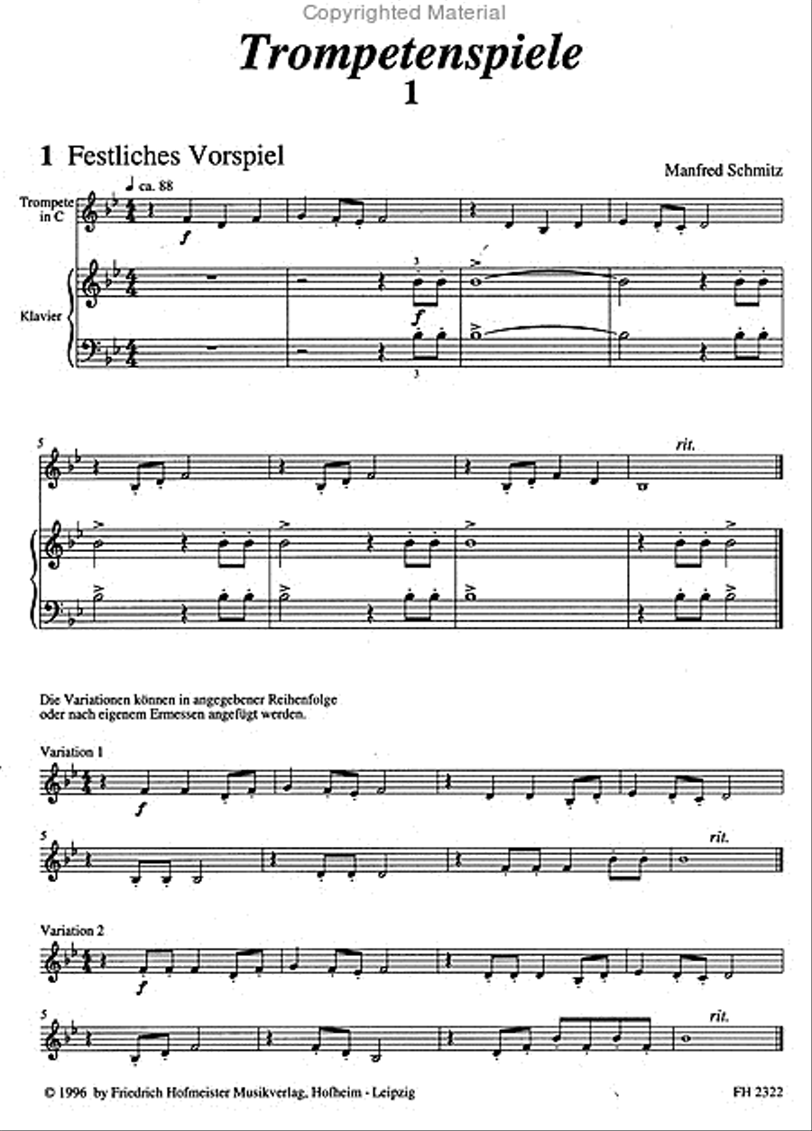 Trompetenspiele, Heft 1 Trumpet Solo scores gallery preview page 2
