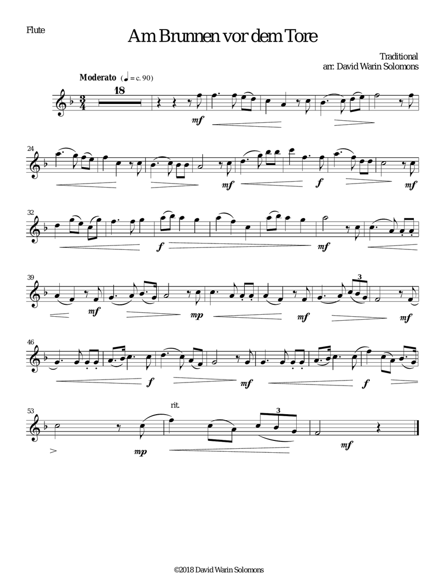 Am Brunnen vor dem Tore (At the fountain before the gate) flute, oboe, bassoon, guitar Small Ensemble scores gallery preview page 4