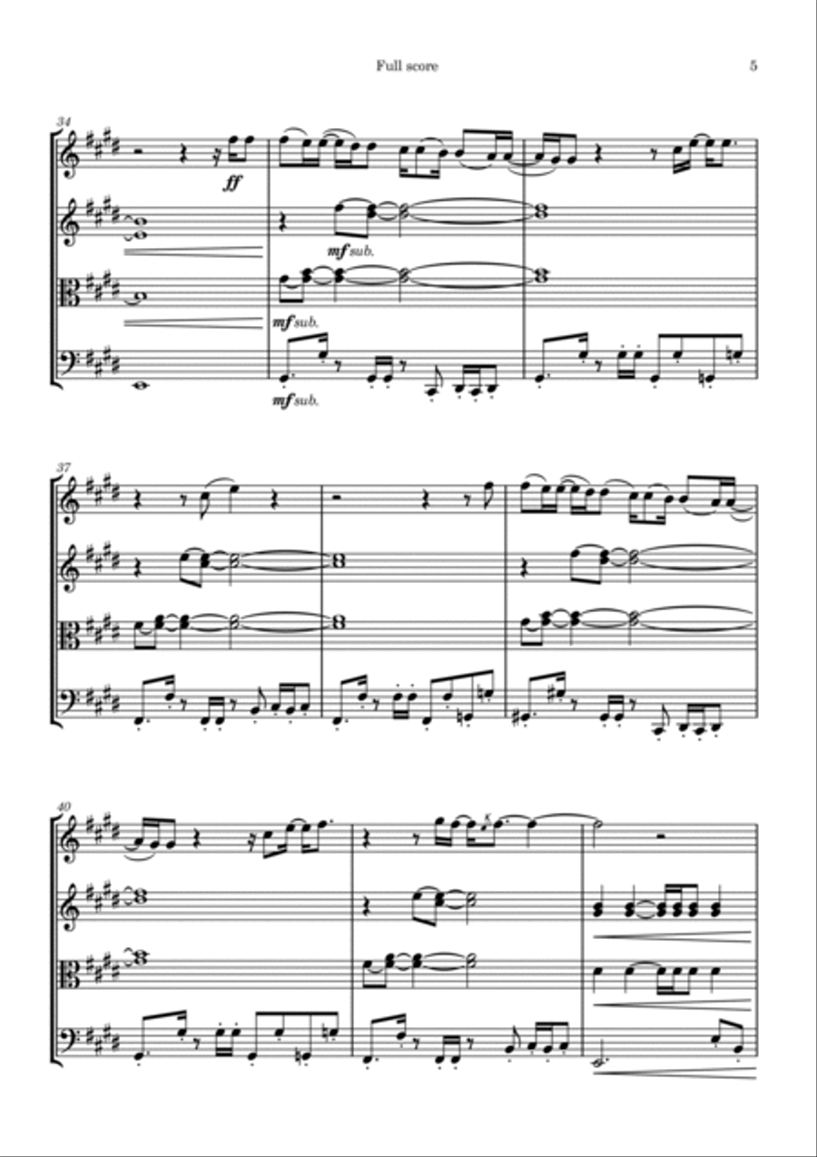 Murder On The Dancefloor String Quartet scores gallery preview page 5