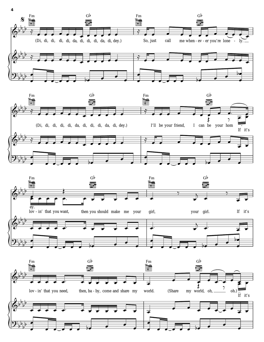 If It's Lovin' That You Want Piano, Vocal, Guitar scores gallery preview page 4