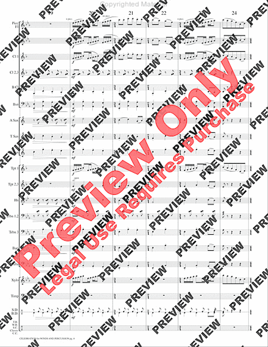 Celebration for Winds and Percussion Concert Band scores gallery preview page 7