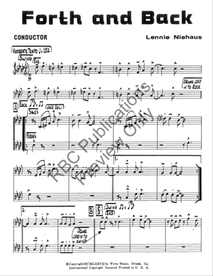 Forth And Back (Score) Jazz Ensemble scores gallery preview page 2