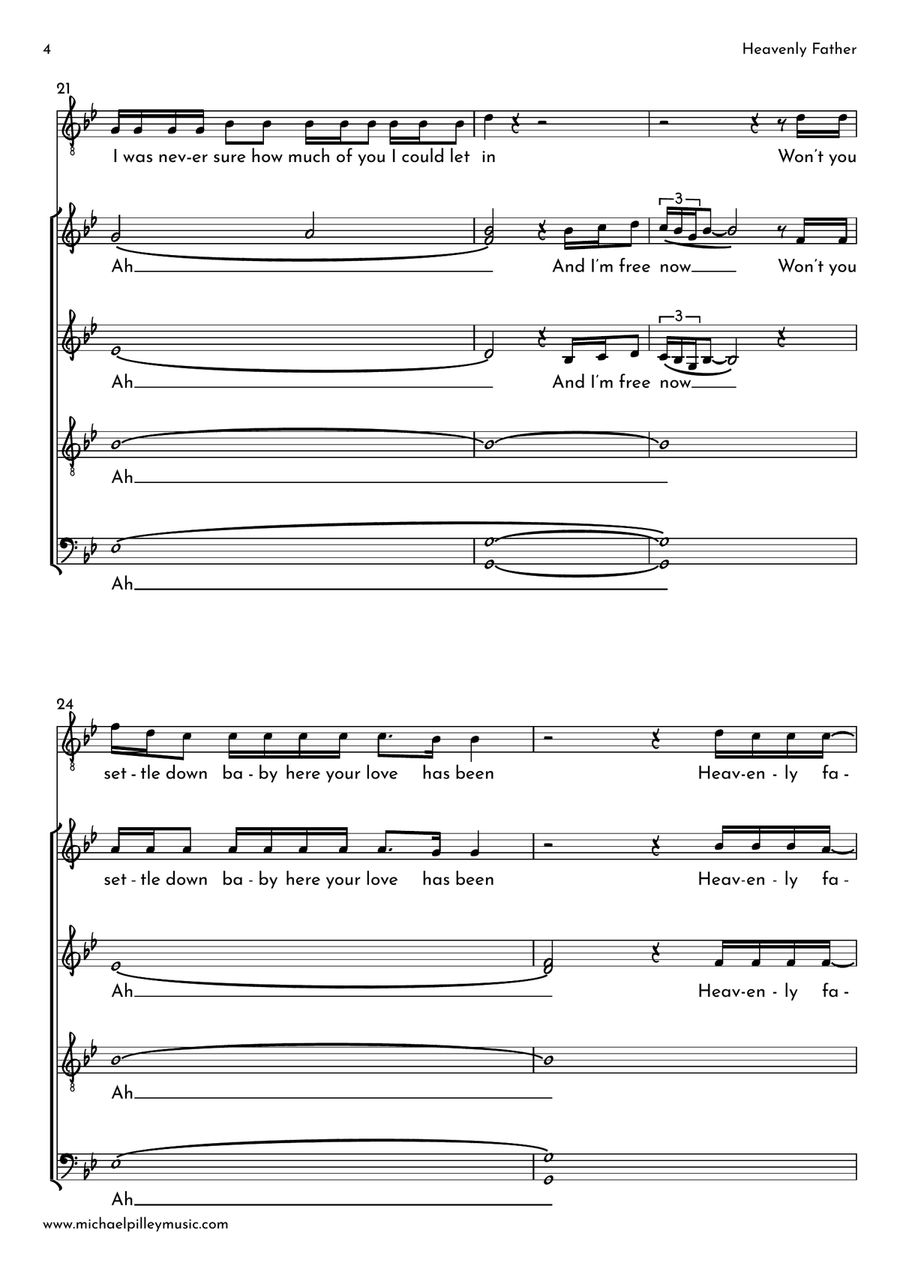 Heavenly Father 4-Part scores gallery preview page 5