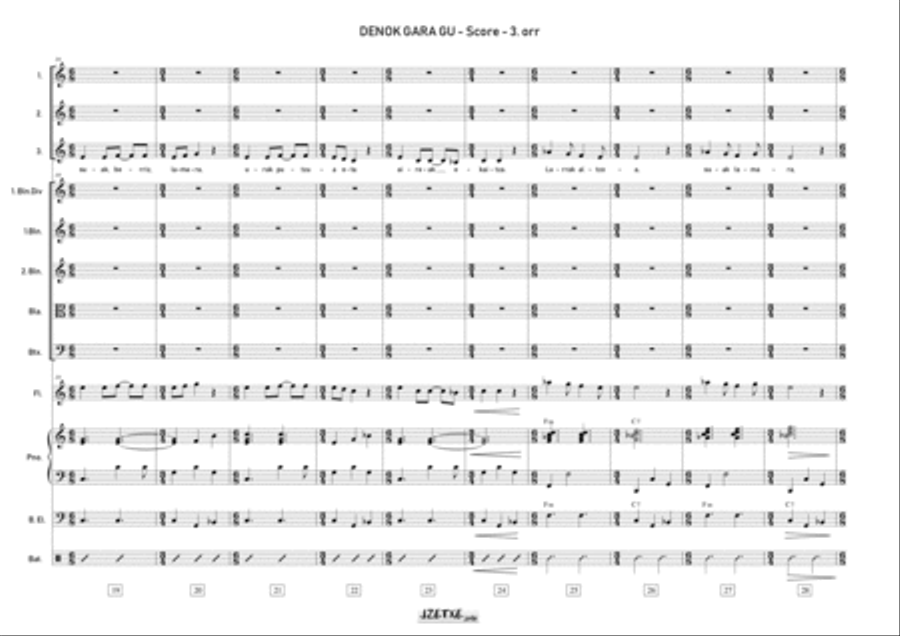 DENOK GARA GU (Score) Full Orchestra scores gallery preview page 6