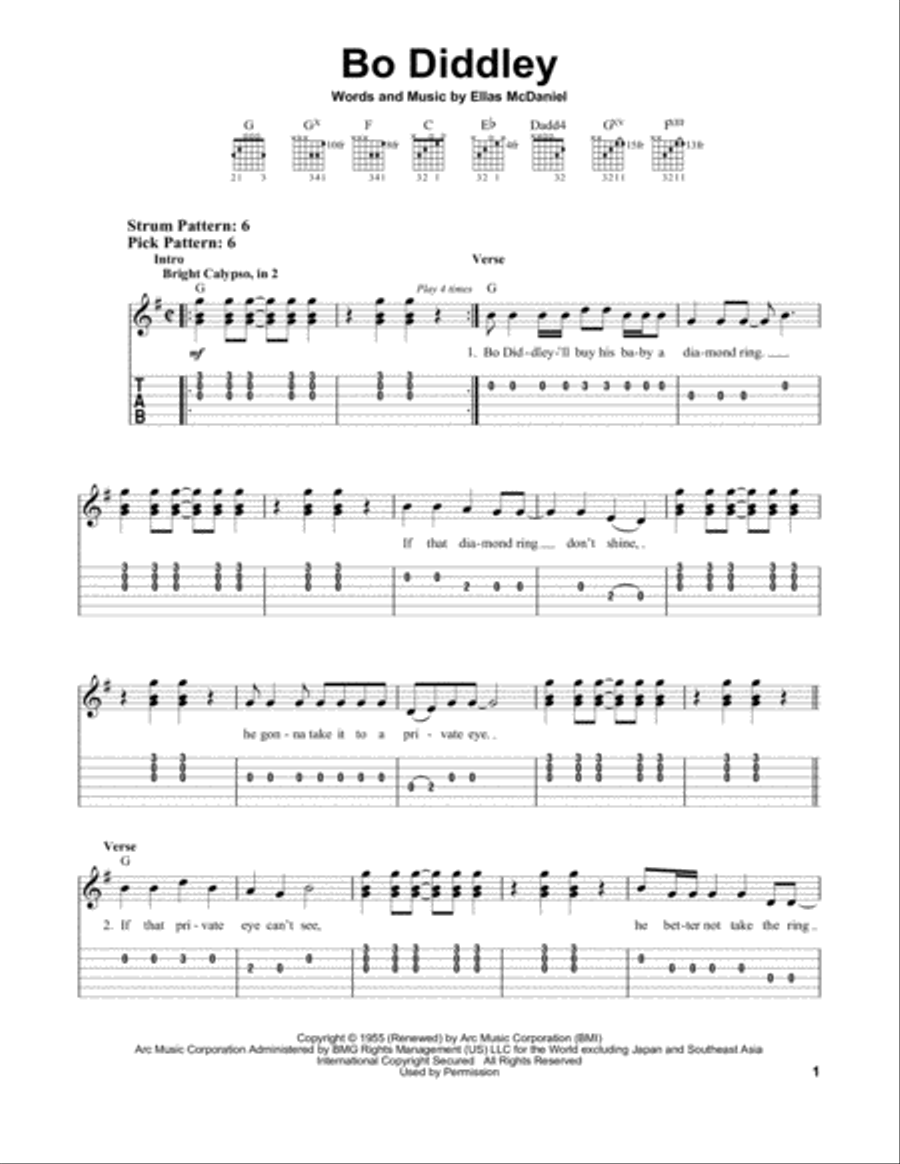 Bo Diddley Bo Diddley Acoustic Guitar scores gallery preview page 1