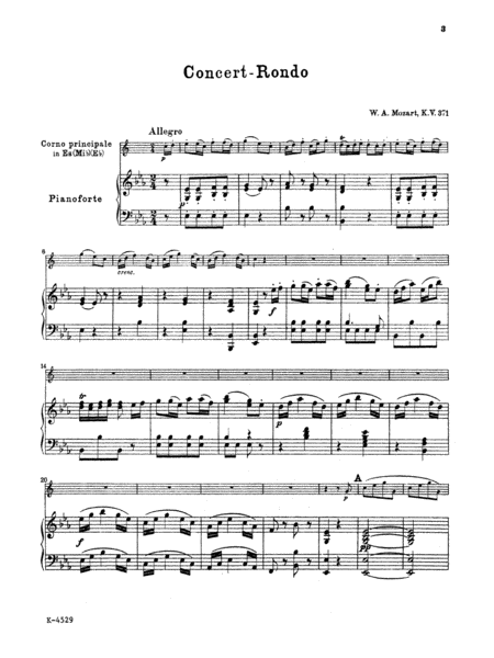 Mozart: Concert-Rondo in E flat Major, K. 371