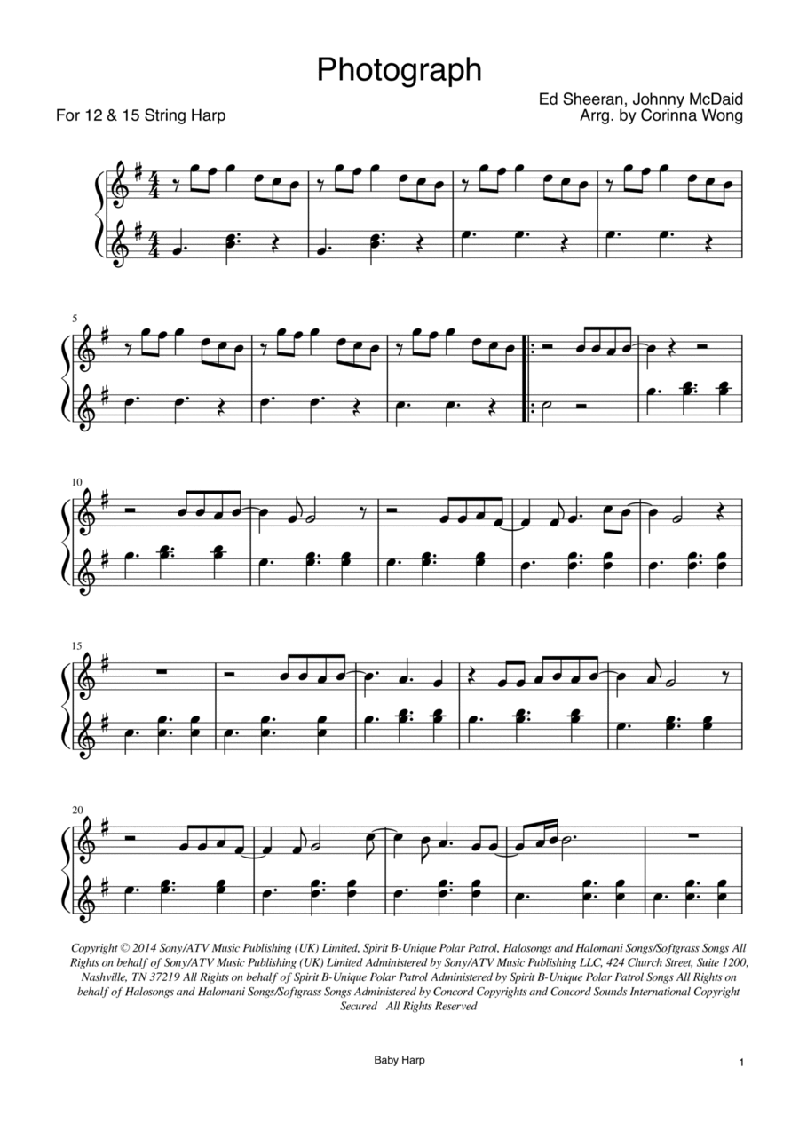 Photograph Harp scores gallery preview page 1