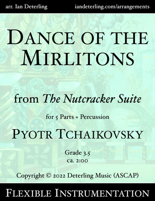 Book cover for Dance of the Mirlitons from "The Nutcracker Suite" (flexible instrumentation)