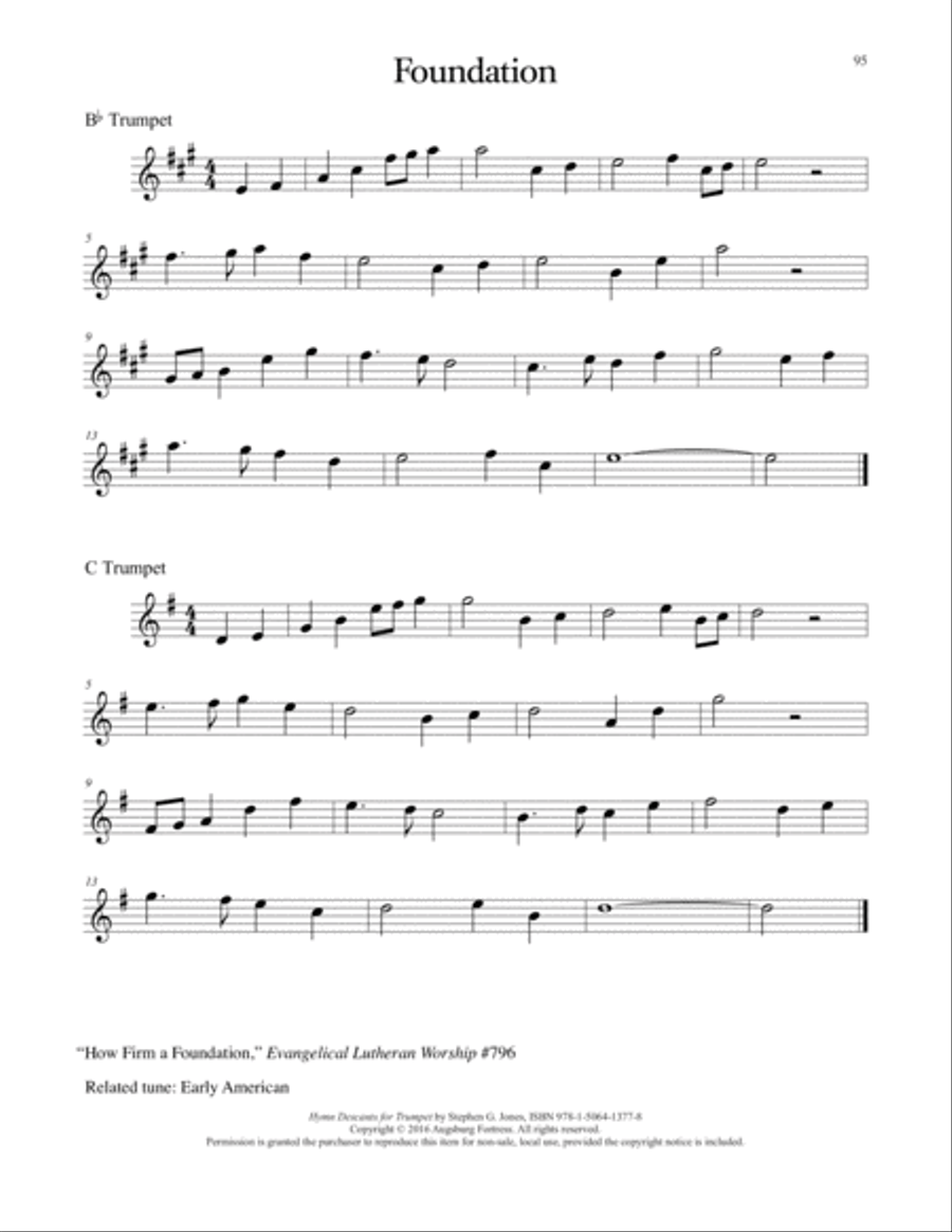 Hymn Descants for Trumpet C Trumpet scores gallery preview page 96
