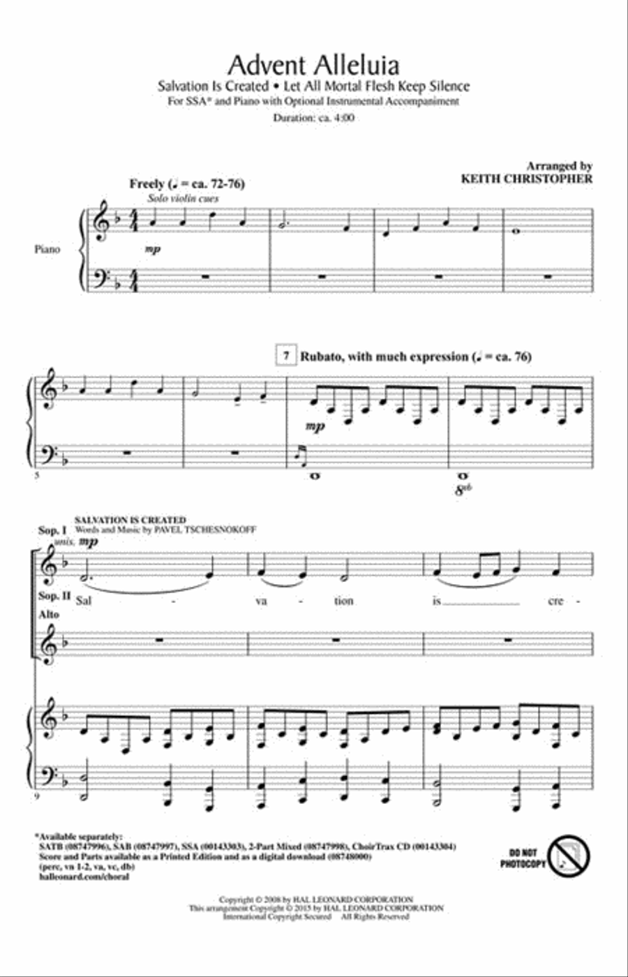 Advent Alleluia SSA scores gallery preview page 2