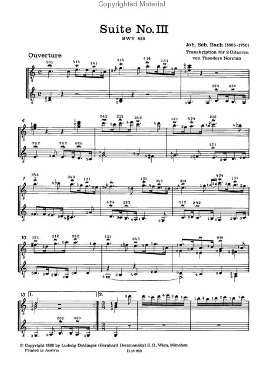 Suite Nr.3 BWV820 Suite Nr.3 BWV820 School and Community scores gallery preview page 2