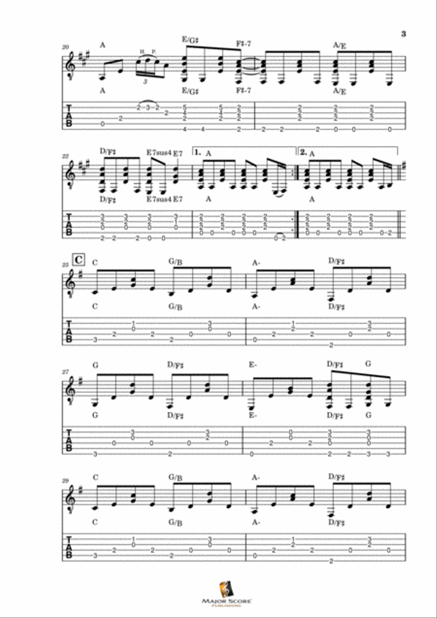 Tears In Heaven Guitar Tablature scores gallery preview page 3