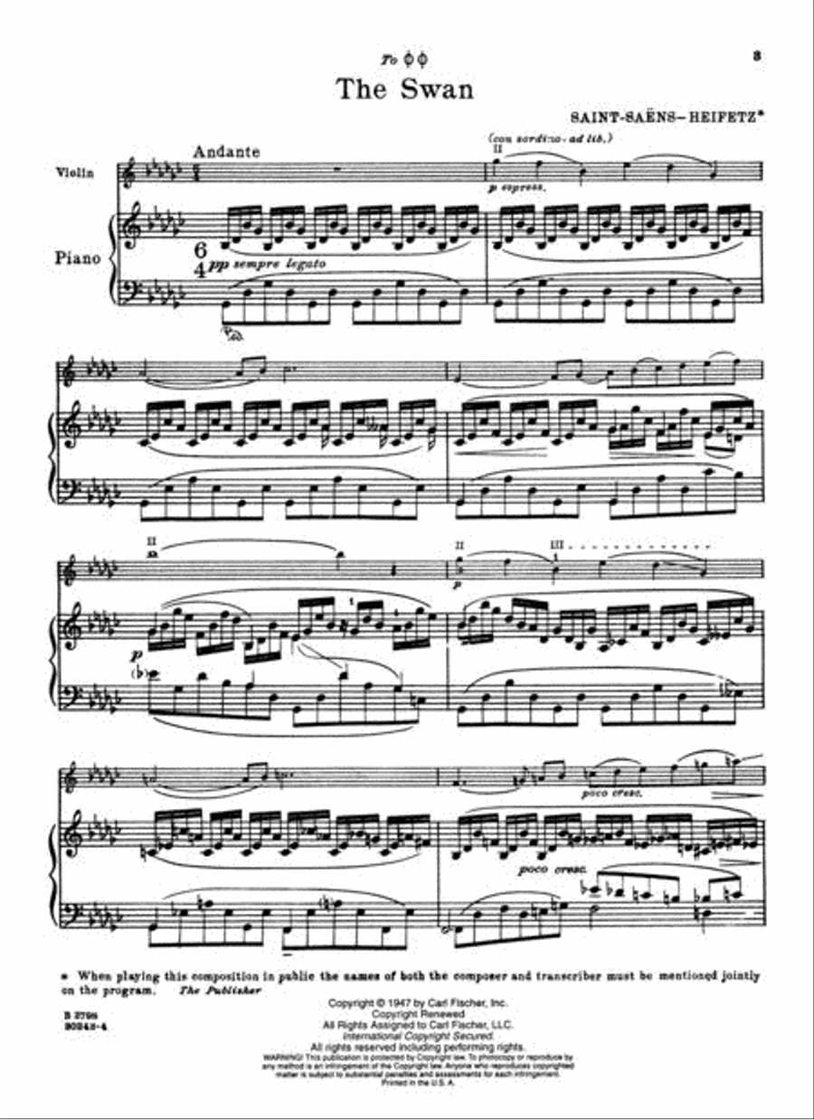 The Swan Violin Solo scores gallery preview page 2