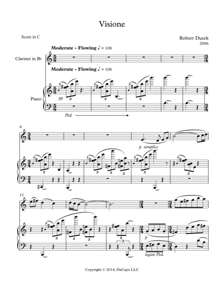 Visione for clarinet and piano