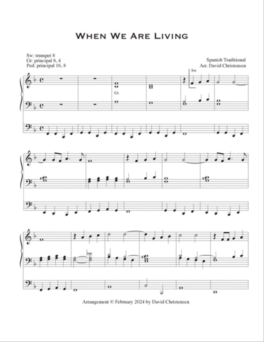 When We Are Living (Pues si vivimos) Organ Solo scores gallery preview page 2