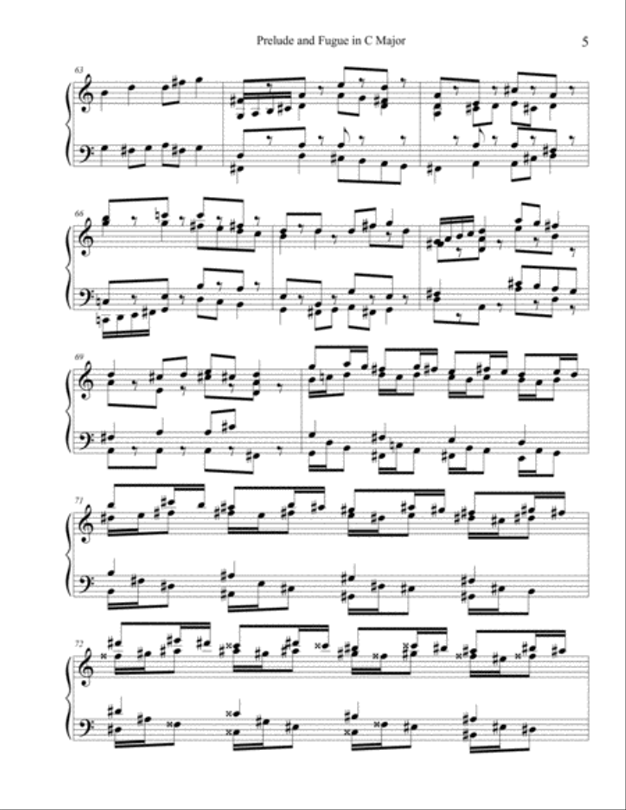 Prelude and Fugue in C Major Harpsichord scores gallery preview page 5
