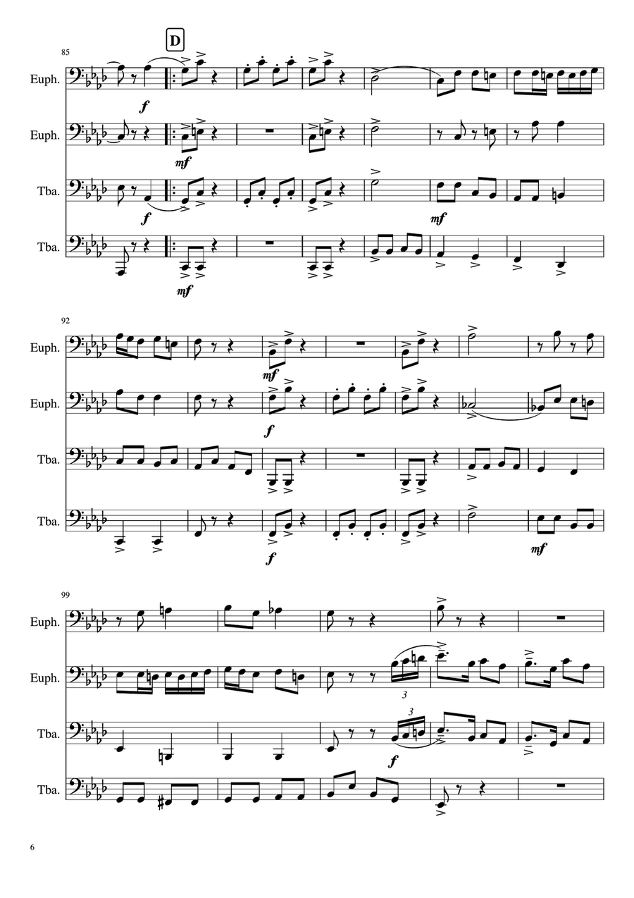 The Fairest of the Fair March Brass Quartet scores gallery preview page 6