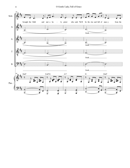 O Gentle Lady, Full Of Grace (Solo with SATB) image number null