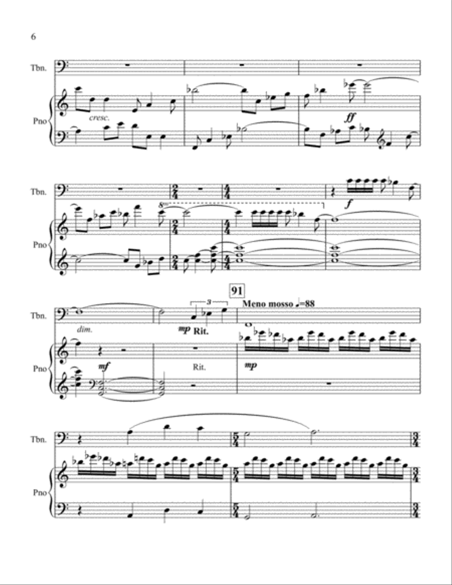 Sonata for Trombone and Piano Piano scores gallery preview page 6