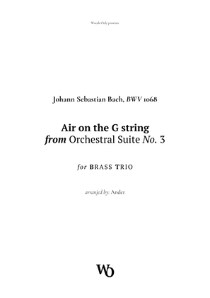 Book cover for Air on the G String by Bach for Brass Trio
