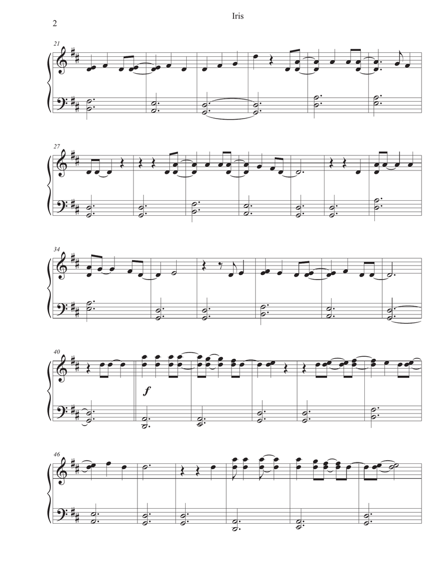 Iris Easy Piano scores gallery preview page 2