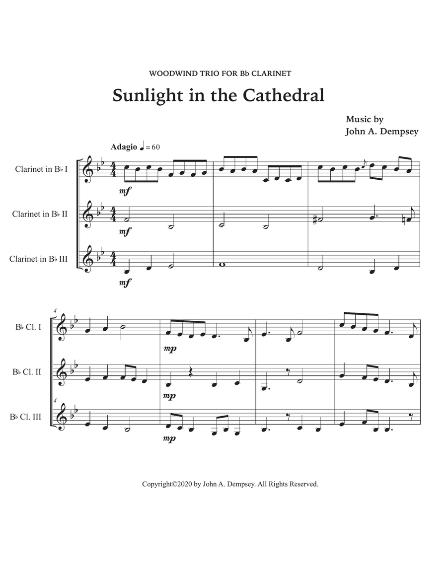 Sunlight in the Cathedral (Mountain Prelude): Clarinet Trio Clarinet Trio scores gallery preview page 5