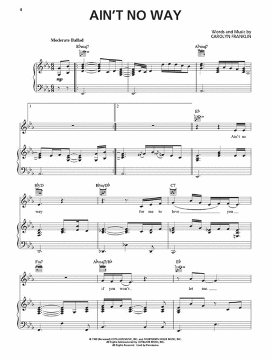 Aretha Franklin – 20 Greatest Hits Piano, Vocal, Guitar scores gallery preview page 3