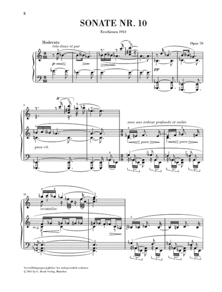 Piano Sonata No. 10, Op. 70