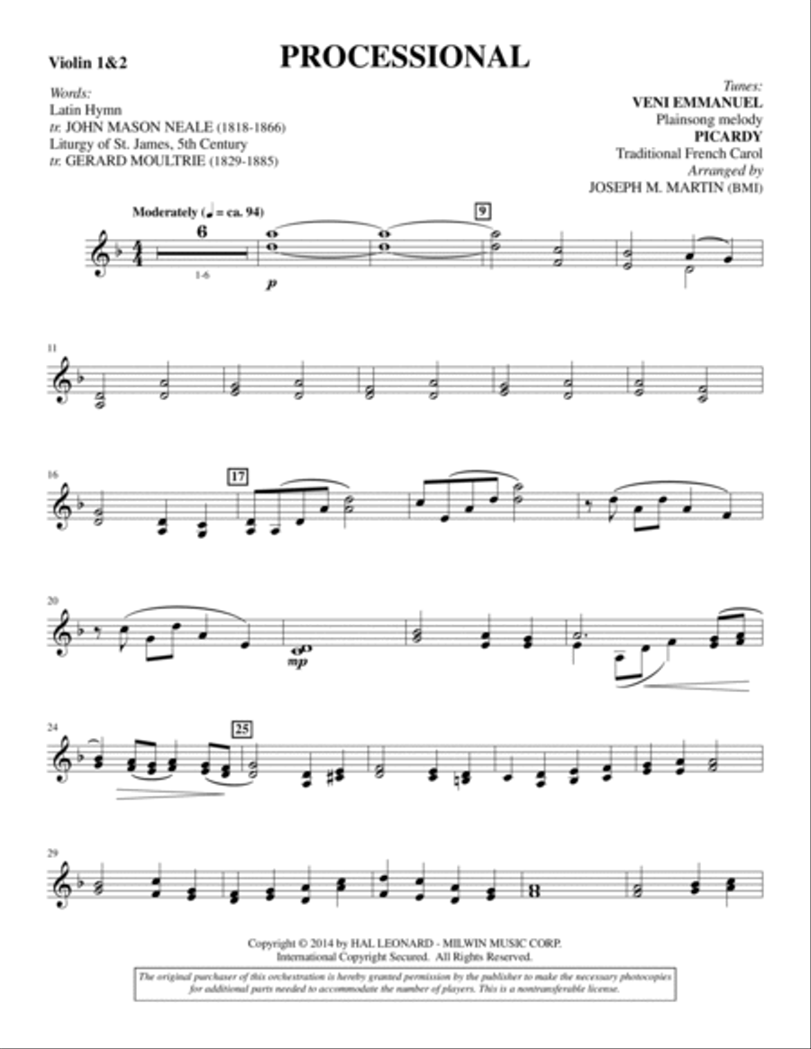 Canticles in Candlelight - Violin 1 & 2 Choir scores gallery preview page 3