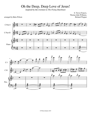 Oh the Deep, Deep Love of Jesus--C instrument duet (treble clef)