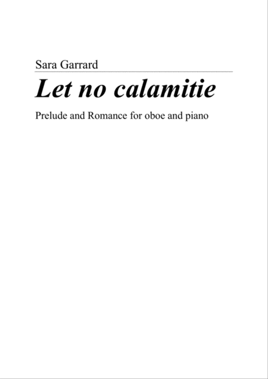 Let no calamitie: Prelude and Romance for oboe and piano Piano scores gallery preview page 1