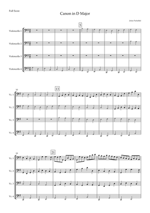Book cover for Canon (Johann Pachelbel) for Cello Quartet in G Major