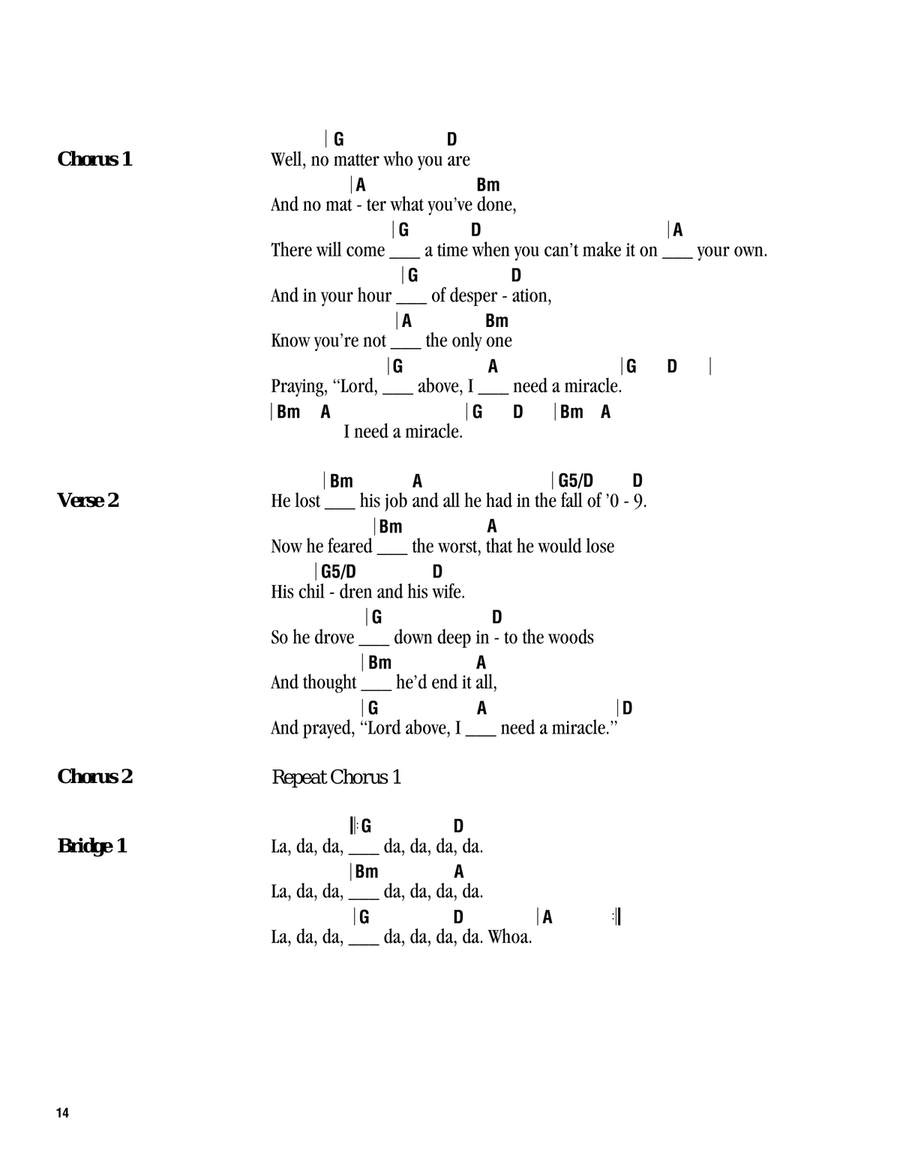 I Need A Miracle Acoustic Guitar scores gallery preview page 2