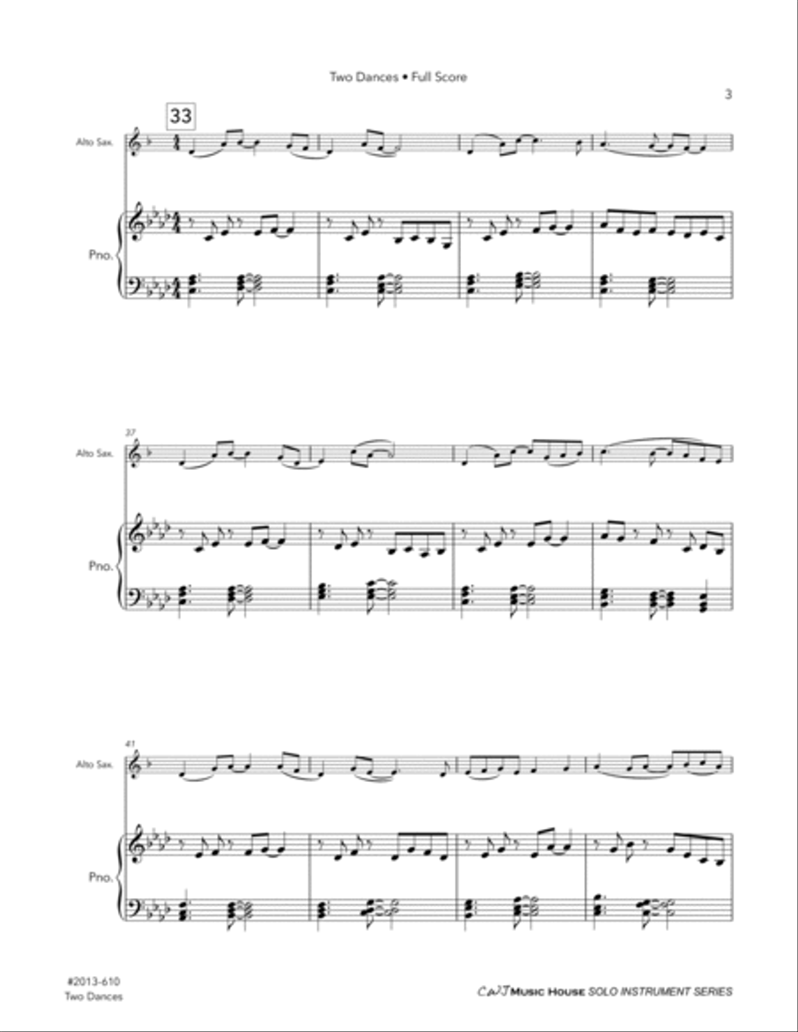 Two Dances for Alto Saxophone and Piano Alto Saxophone scores gallery preview page 5
