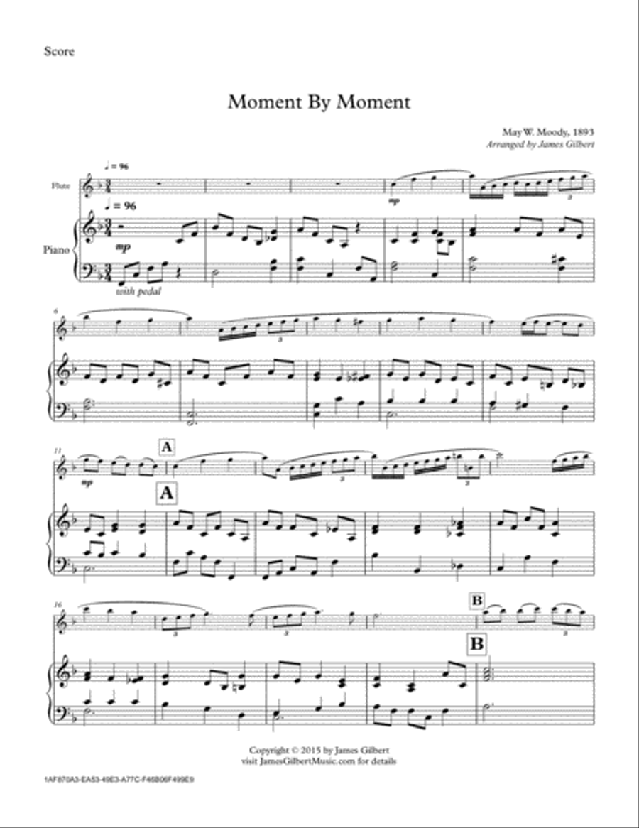 Moment By Moment Flute Solo scores gallery preview page 1