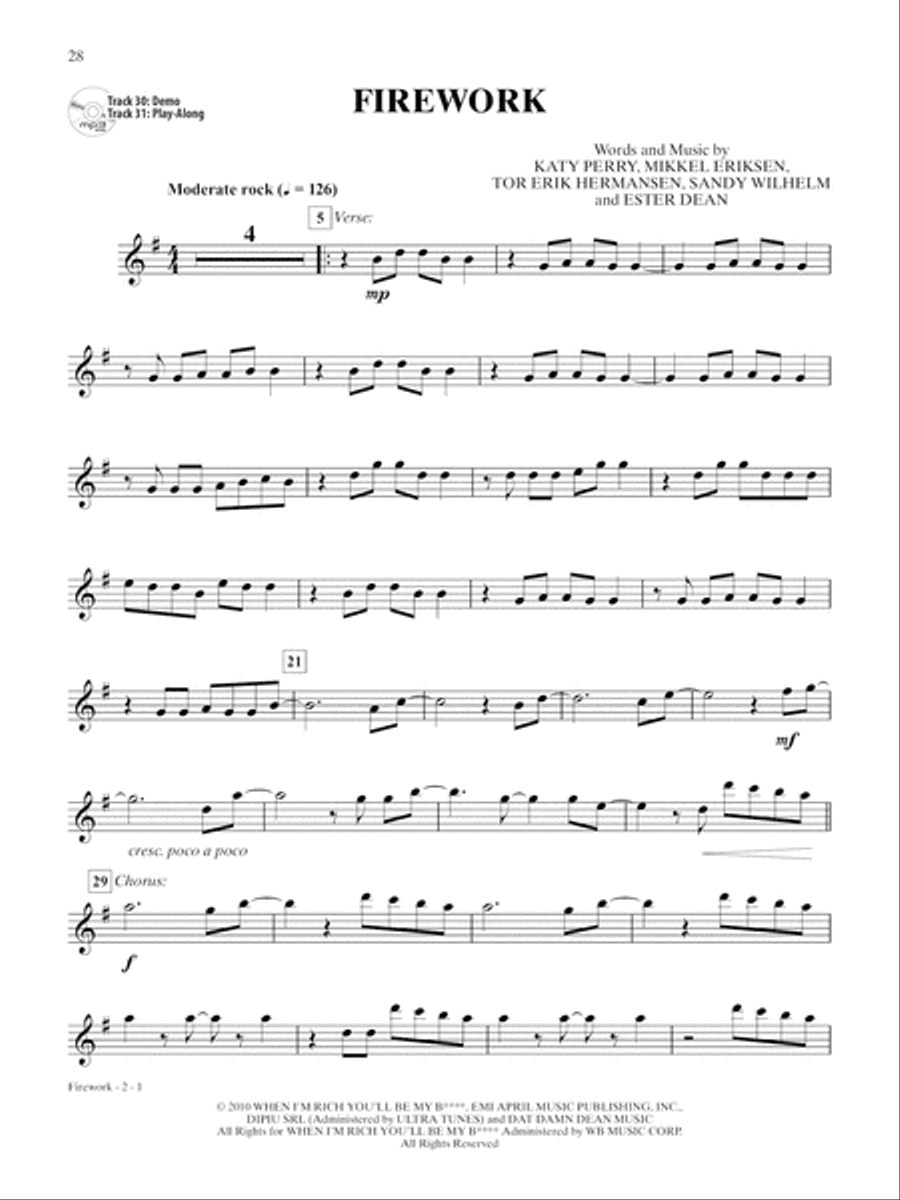 Ultimate Pop & Rock Instrumental Solos Alto Saxophone scores gallery preview page 8