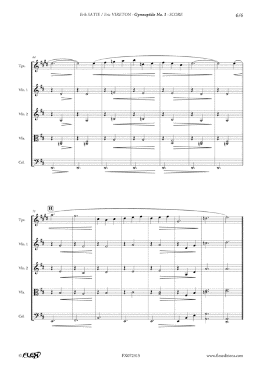 Gymnopedie No. 1 B-Flat Trumpet scores gallery preview page 6