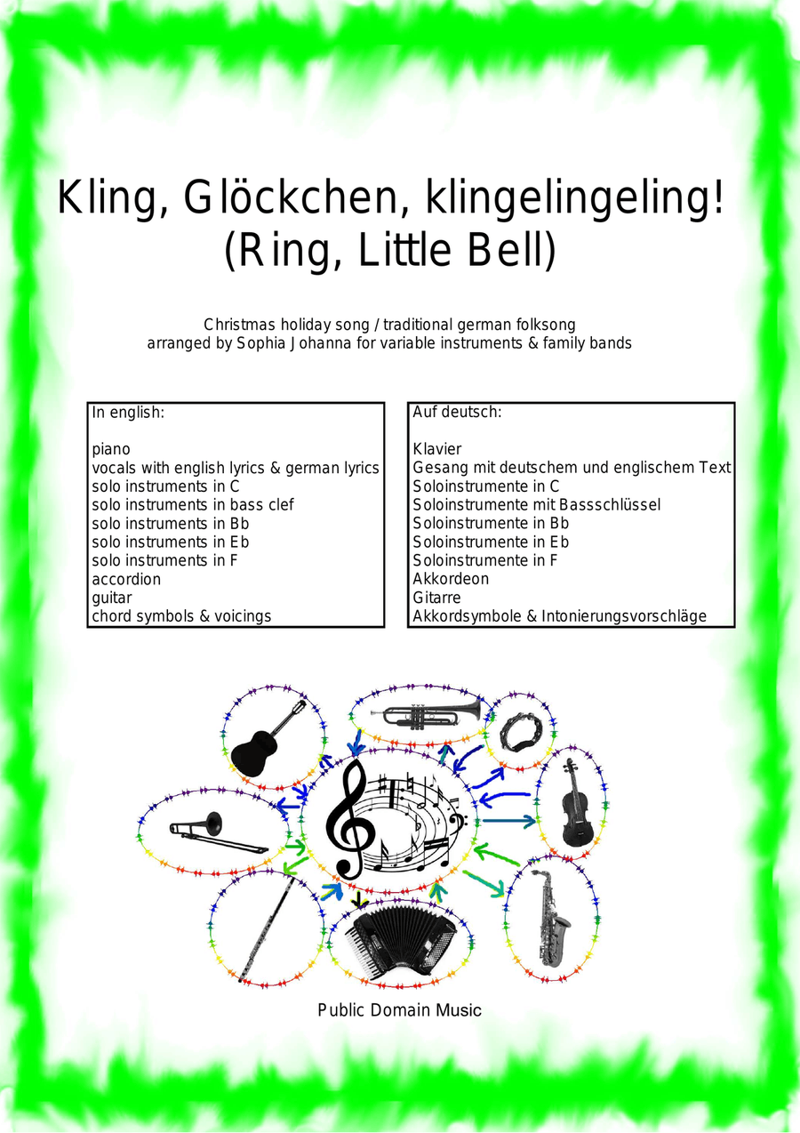 Kling, Glöckchen, kling! - family band Piano, Vocal scores gallery preview page 1